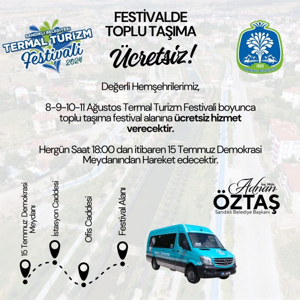 Termal Turizm Festivali İçin Ücretsiz Otobüs Hizmeti