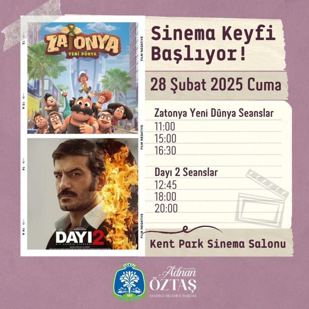 Kent Park Sinema Salonu’nda Sinema Keyfi Başlıyor!